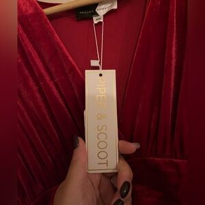 Piper & Scoot Red Velvet Maxi Dress